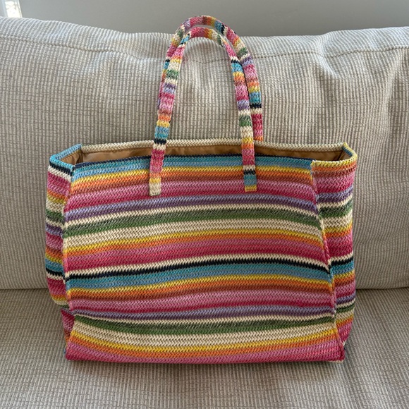 Gap Rainbow Straw Tote Bag - Picture 4 of 5